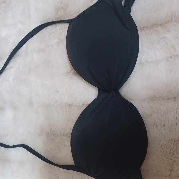New Hot Water black baiting suit top with gold clasp. - Picture 2 of 7